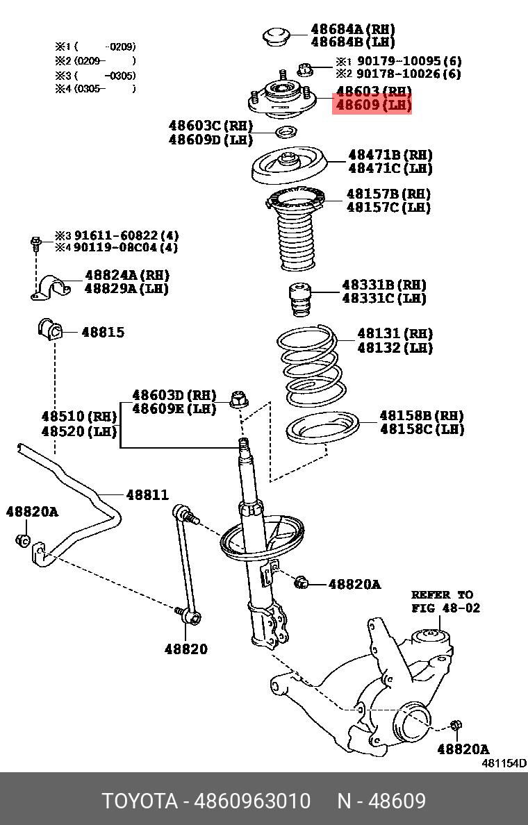 4860963010 TOYOTA ОПОРА АМОРТИЗАТОРА