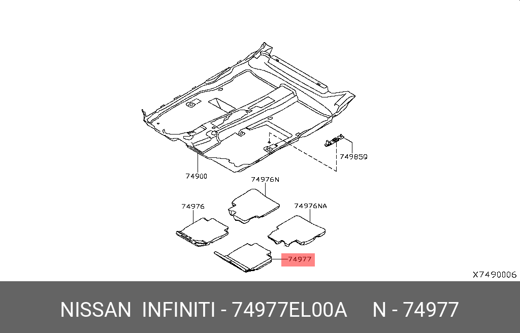 74977EL00A NISSAN НАКЛАДКА ПОЛА