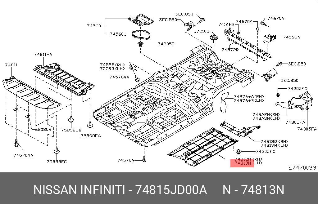 74815JD00A NISSAN ПАНЕЛЬ ПОЛА