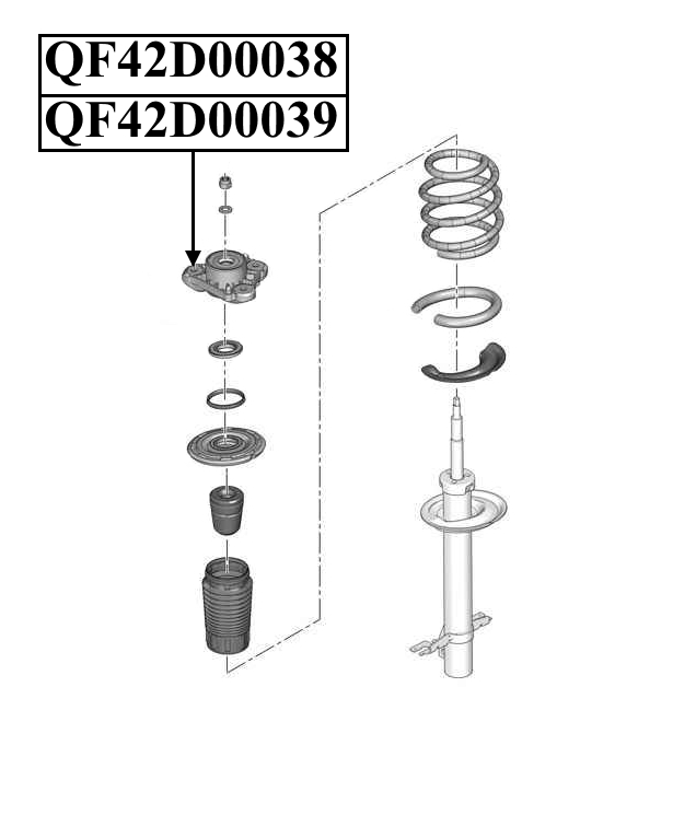 QF42D00039 QUATTRO FRENI ОПОРА АМОРТИЗАТОРА FR RH JUMPER