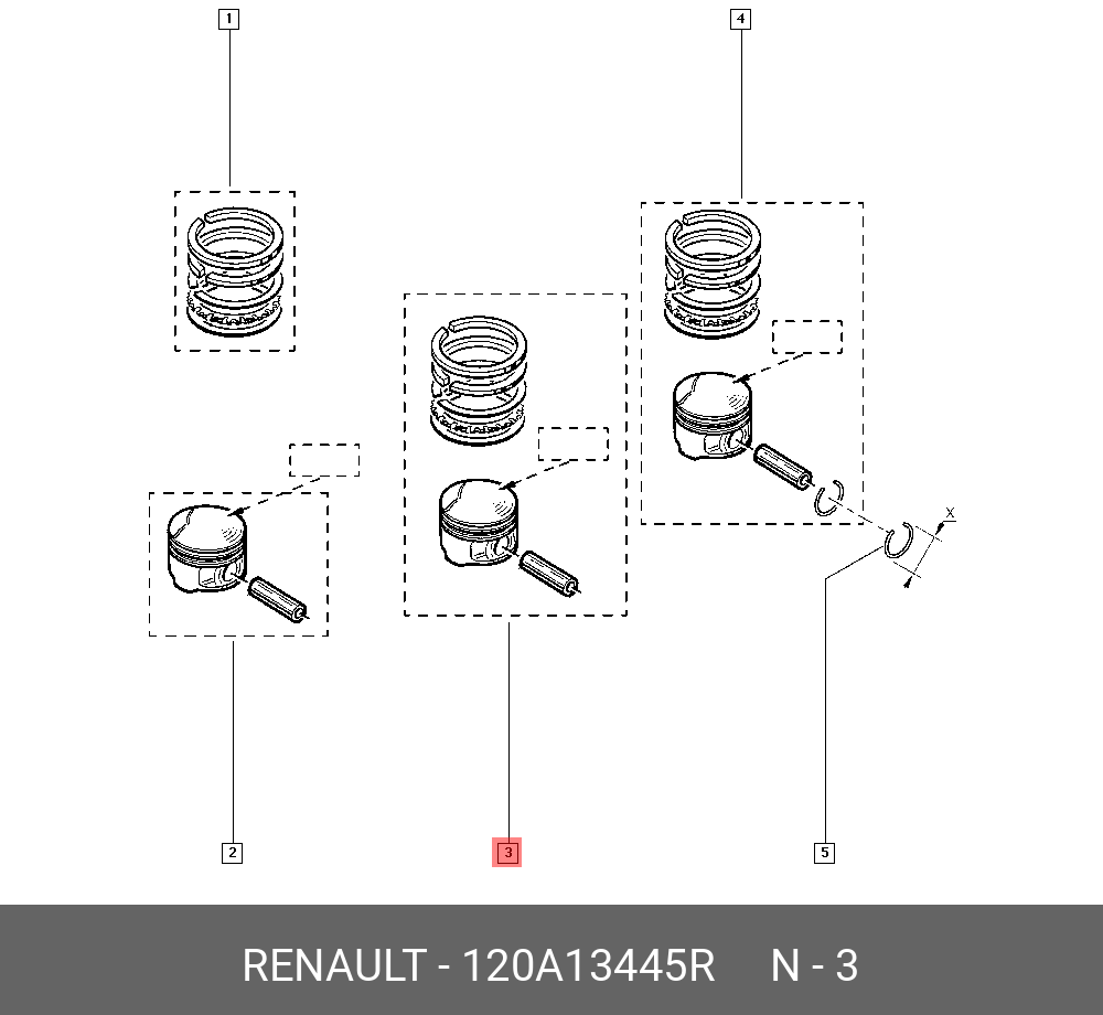120A13445R RENAULT Поршень ДВС