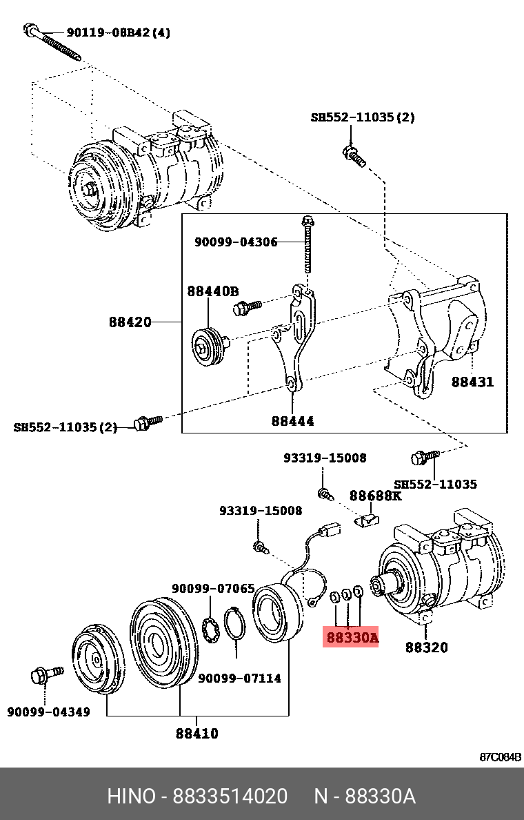 8833514020 HINO КОМПЛЕКТ ШАЙБ ()