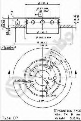08295024 BREMBO Тормозной диск