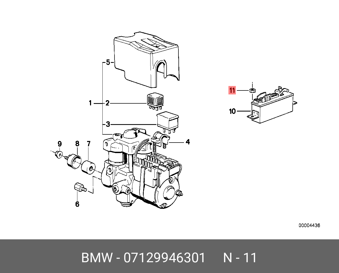 07129946301 BMW Гайка шестигранная с шайбой AM6-8-ZNS3
