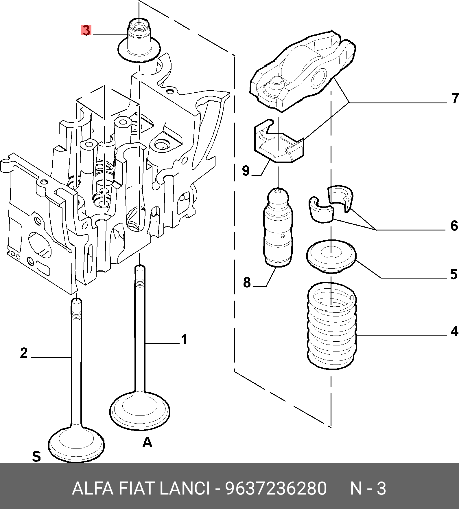 9637236280 FIAT/ALFA/LANCIA Колпачок маслосъемный