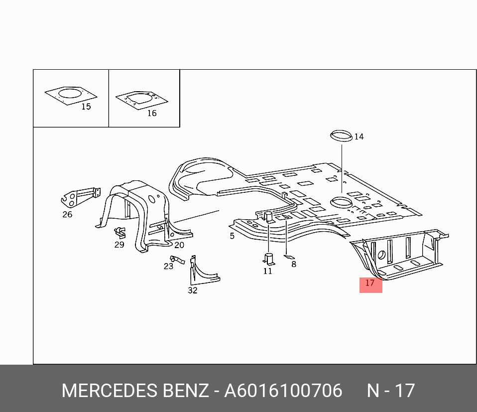 A6016100706 MERCEDES-BENZ EINSTIEGTRAEGER