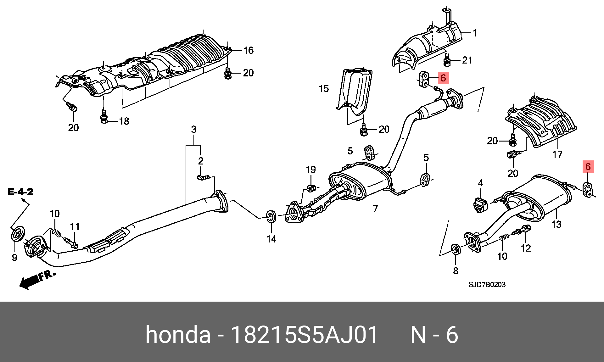 18215S5AJ01 HONDA Глушителя подвеска REAR  Chevrolet Lanos