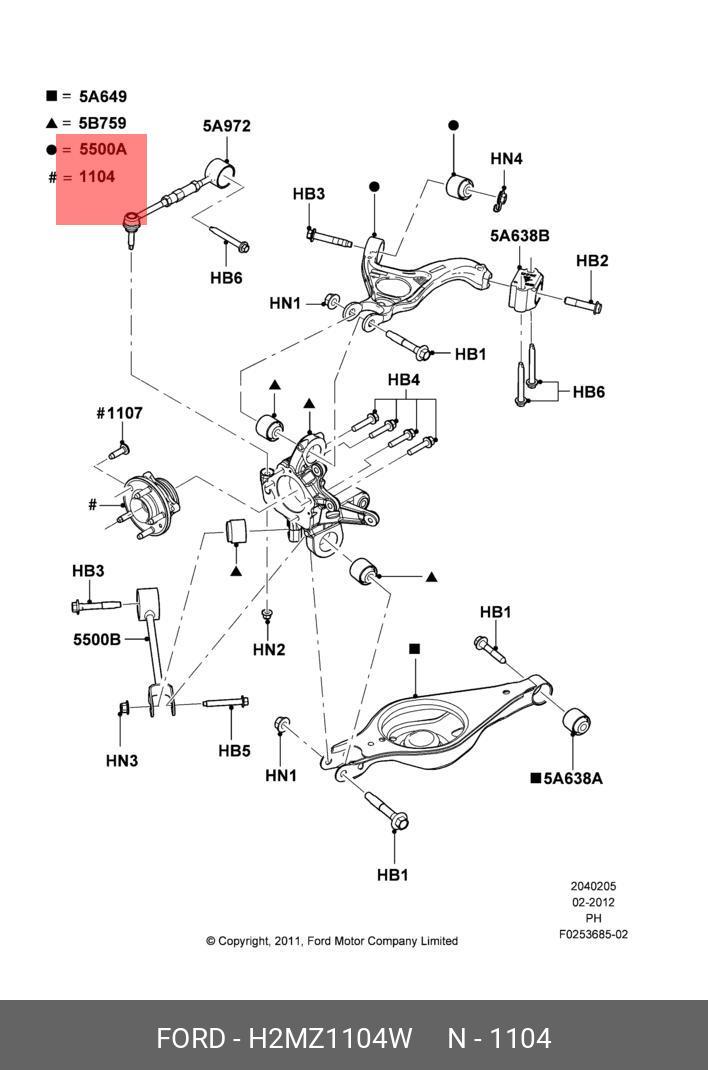 H2MZ1104W FORD Ступица Колеса