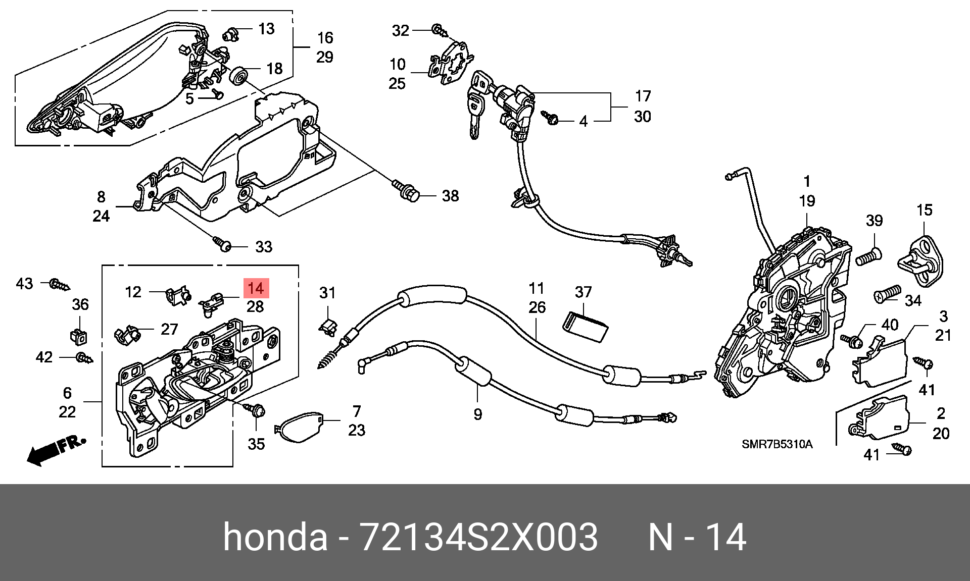 72134S2X003 HONDA КРЕПЕЖ ТРОСИКА