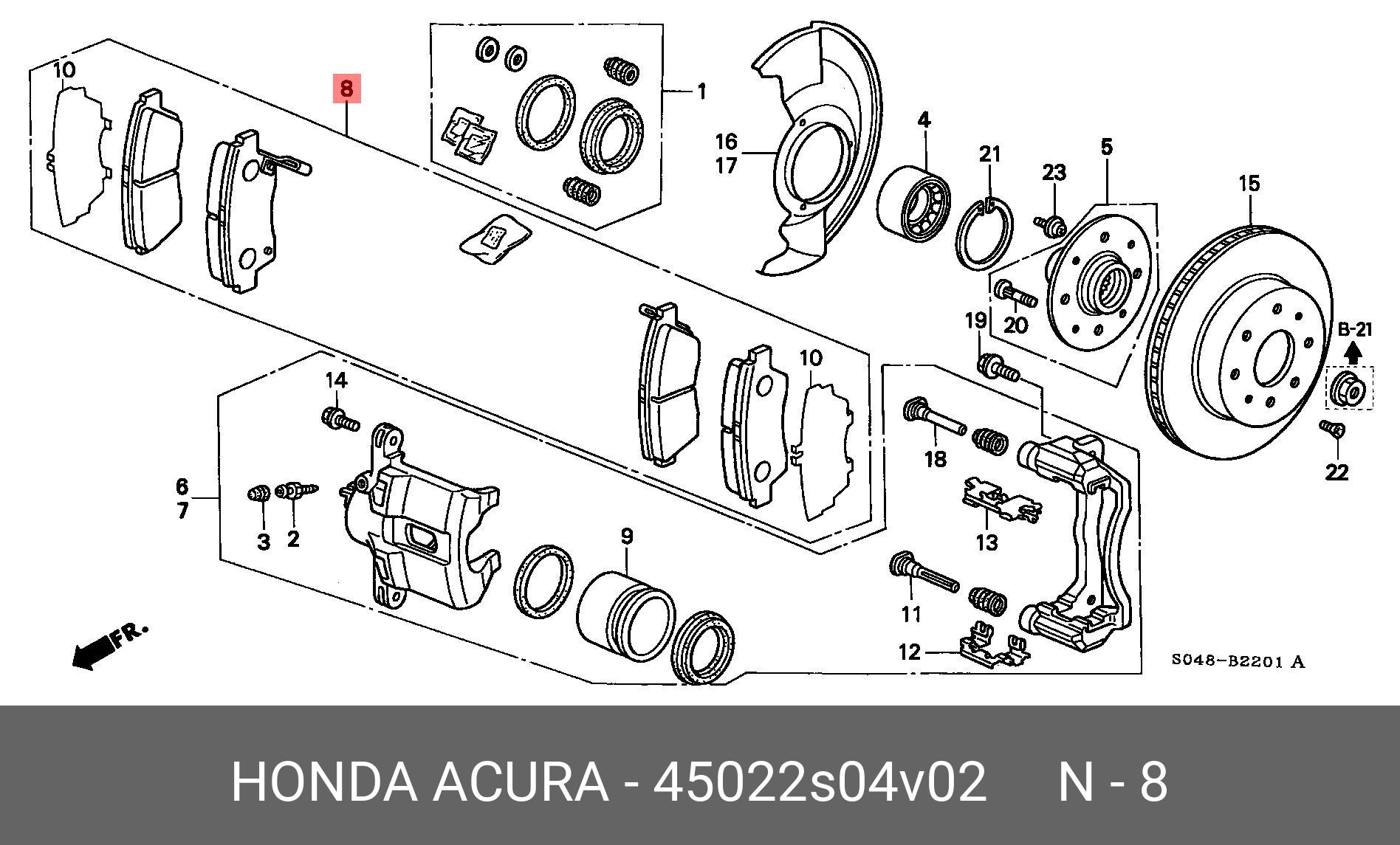 45022S04V02 HONDA Тормозные колодки