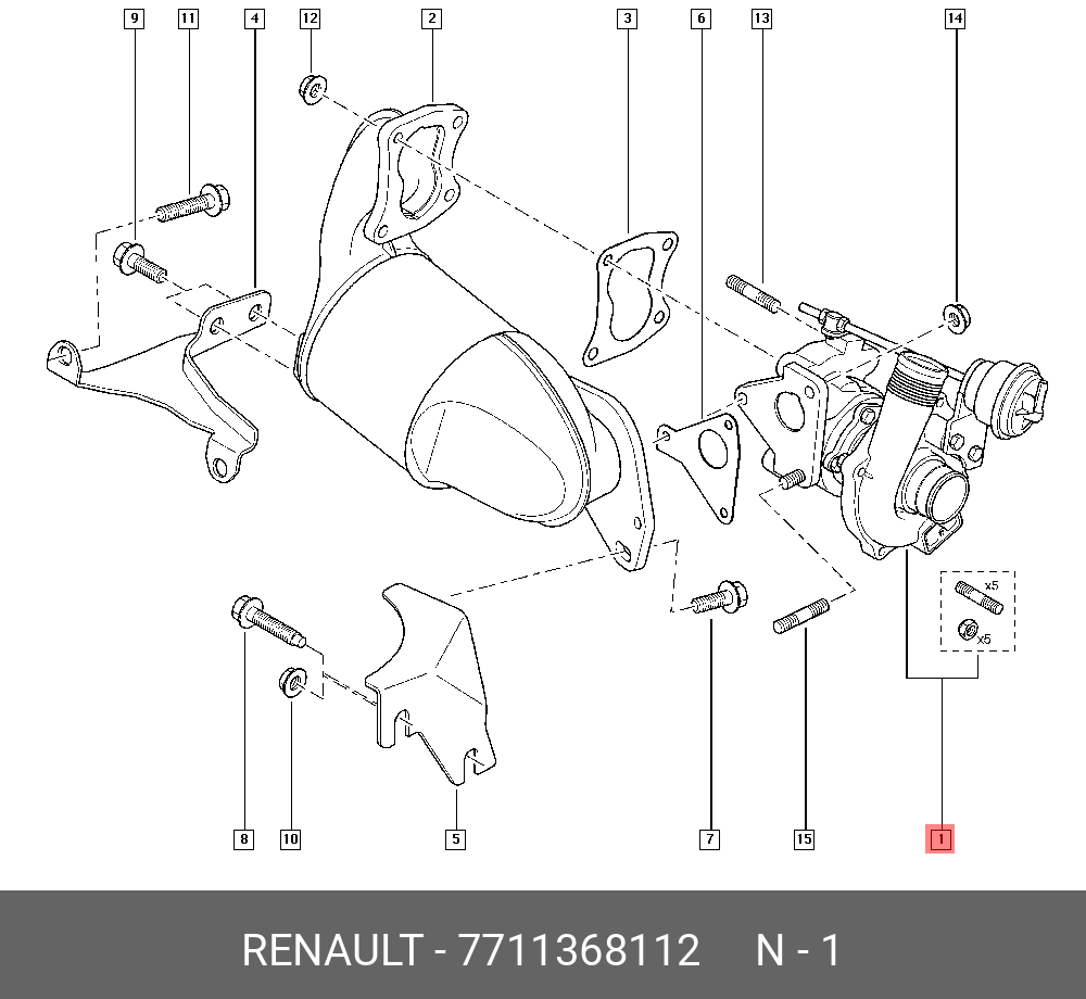 7711368112 RENAULT Турбина Dacia Logan 1.5 dCi Clio III 1.5 dCi Megane II 1.5 dCi Modus 1.5 dCi Scenic II 1.5 dCi