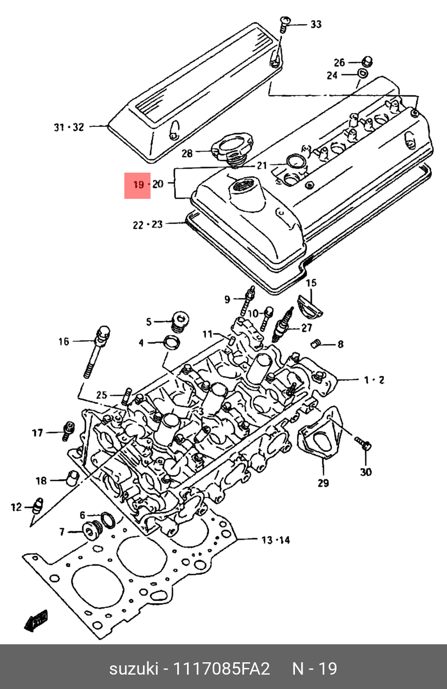 1117085FA2 SUZUKI COVER, CYLINDER HEAD RH