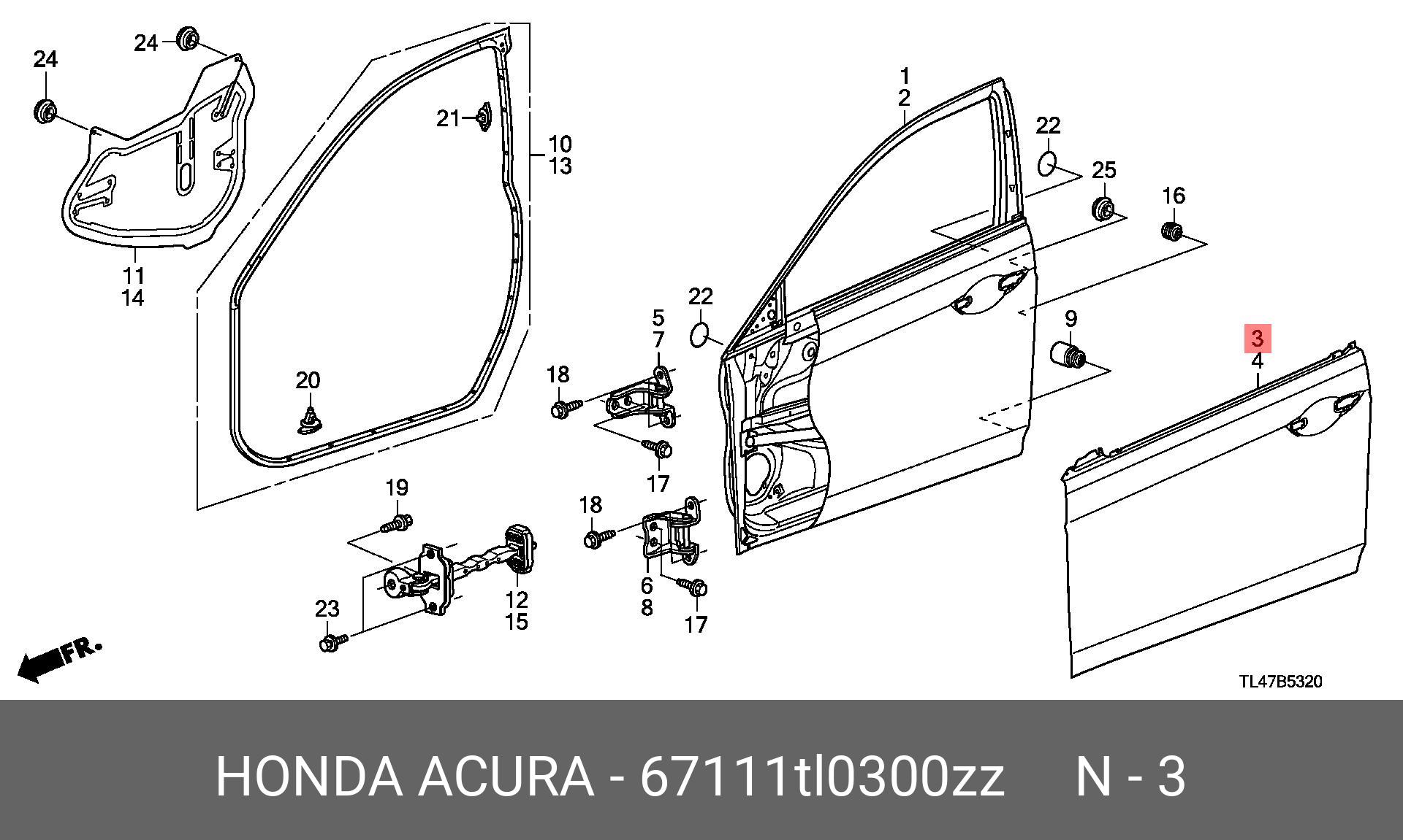 67111TL0300ZZ HONDA 