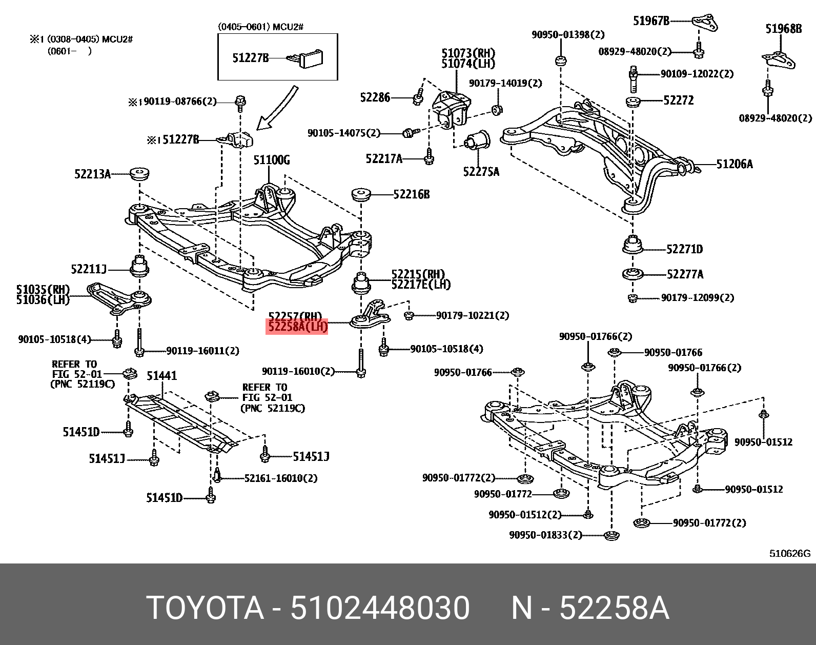 5102448030 TOYOTA КРОНШТЕЙН КУЗОВНОЙ