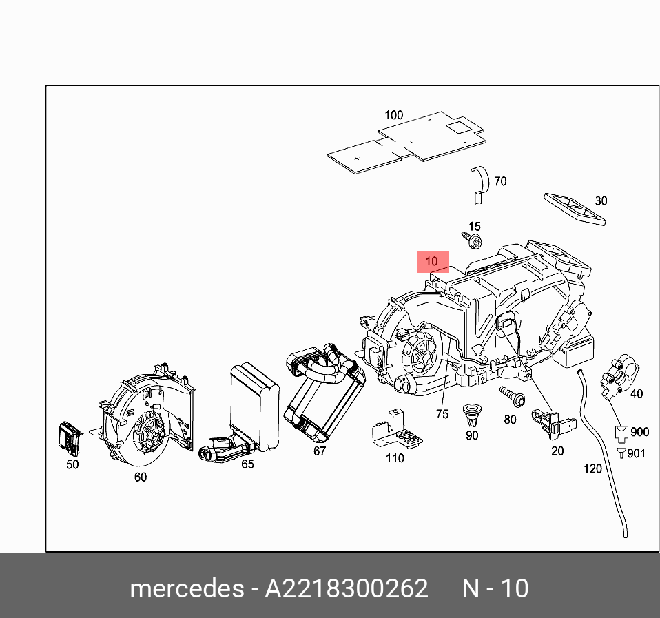 A2218300262 MERCEDES-BENZ AC&HeaterAssembly