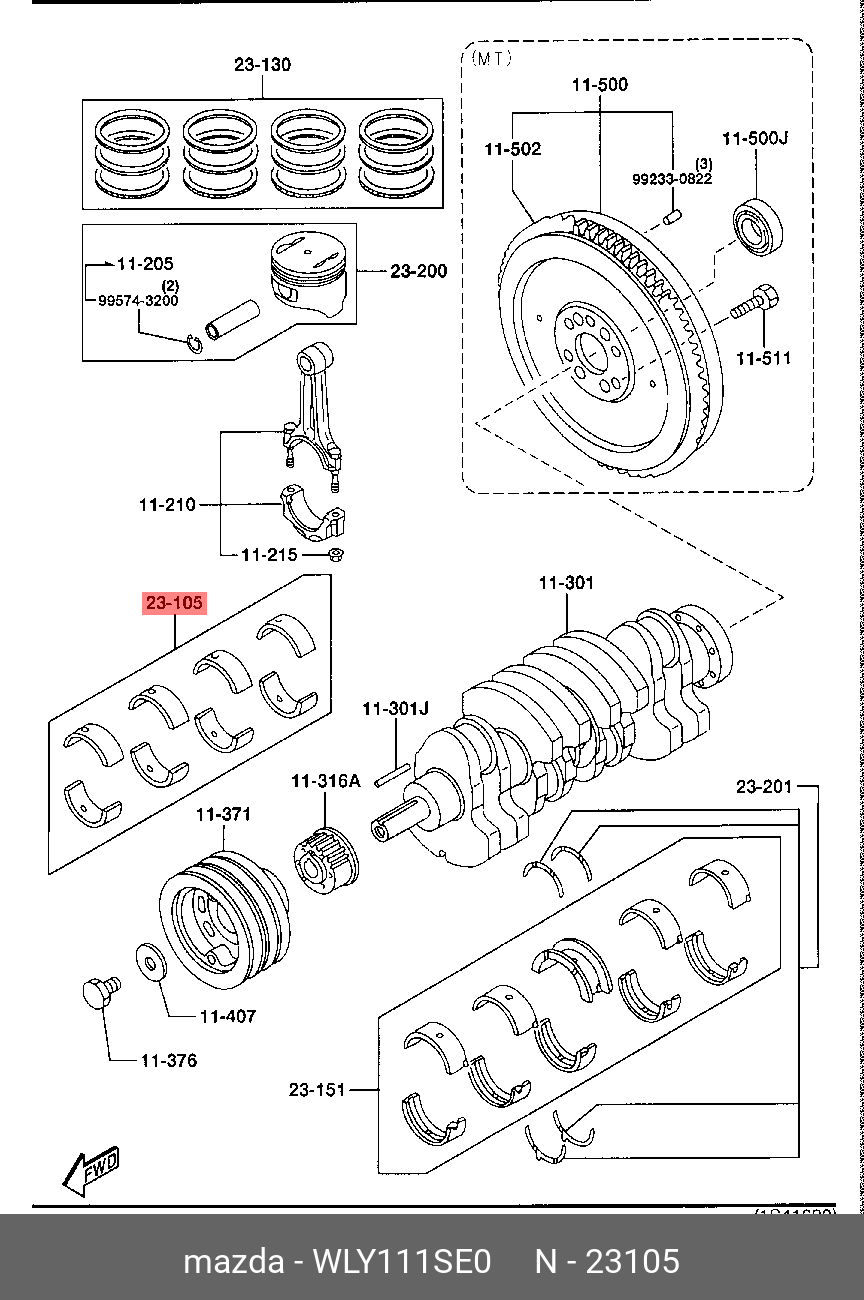 WLY111SE0 MAZDA ВКЛАДЫШ ШАТУННЫЙ