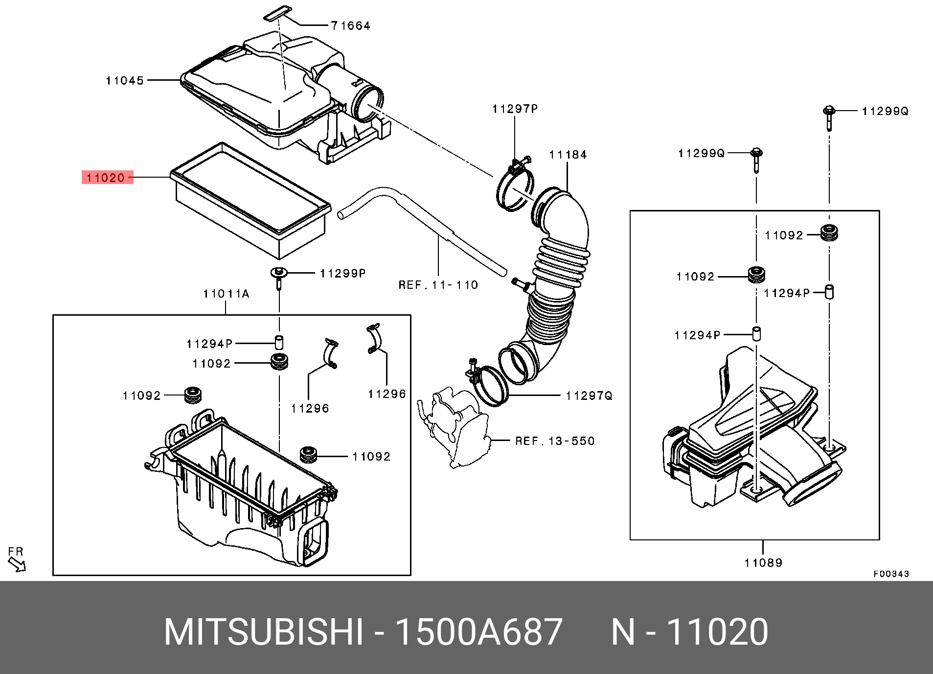 1500A687 MITSUBISHI ELEMENT,AIR CLEANER