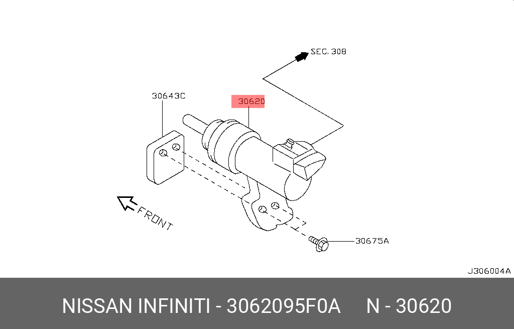 3062095F0A NISSAN ЦИЛИНДР СЦЕПЛЕНИЯ РАБОЧИЙ
