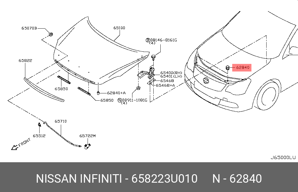 658223U010 NISSAN ОТБОЙНИК РЕЗИНОВЫЙ