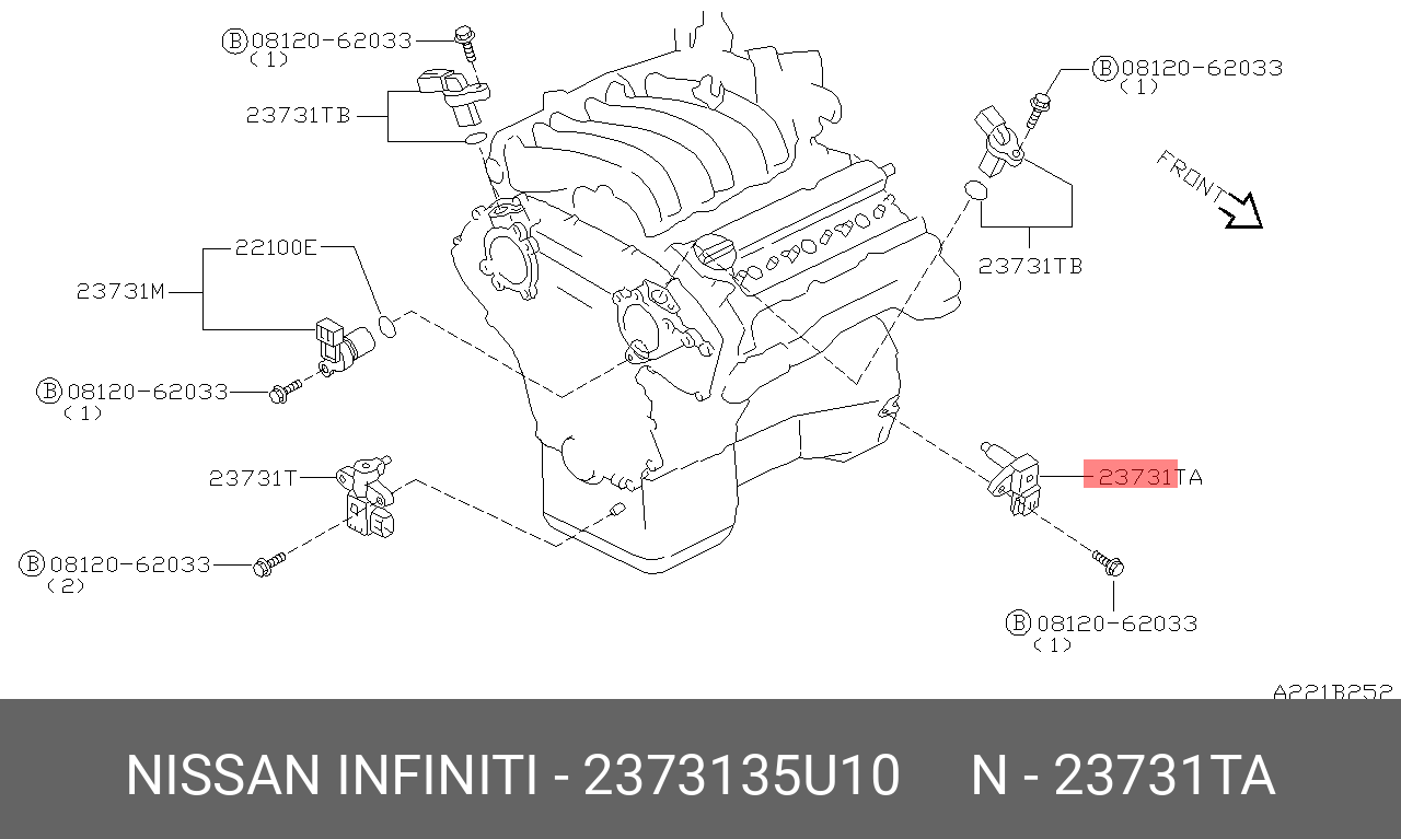 2373135U10 NISSAN ДАТЧИК ПОЛОЖЕНИЯ КОЛЕНВАЛА