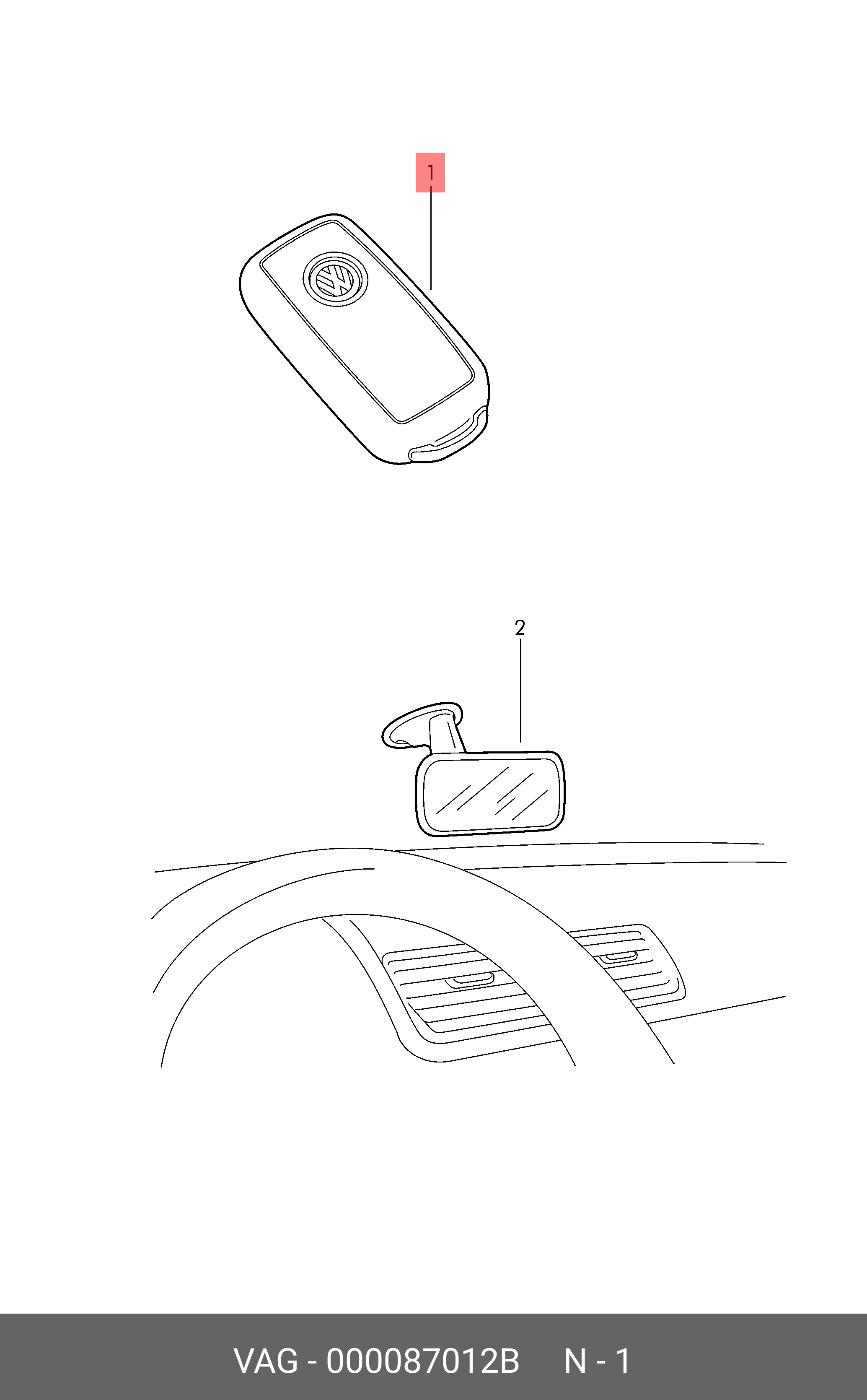 000087012B VAG Накладка ключа