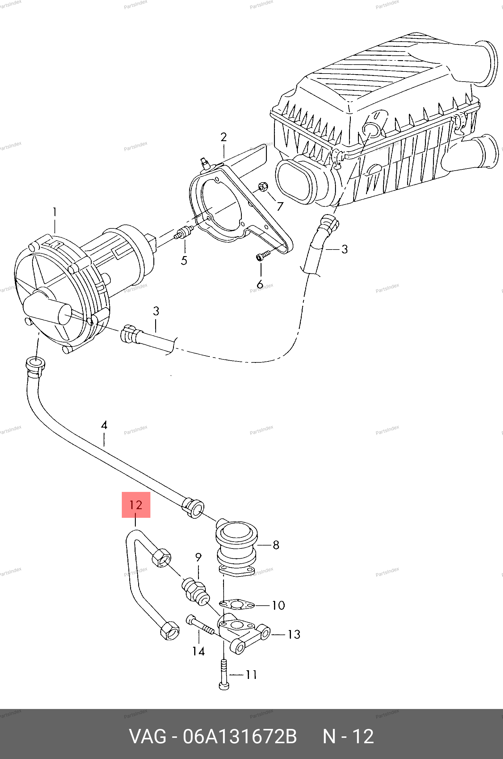 06A131672B VAG Трубка, соединительная