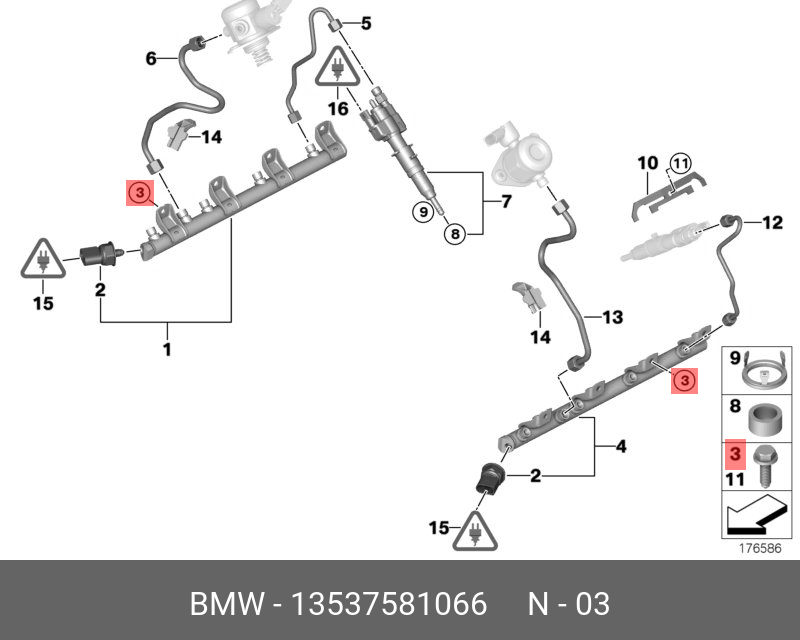 13537581066 BMW Болт с шестигранной головкой