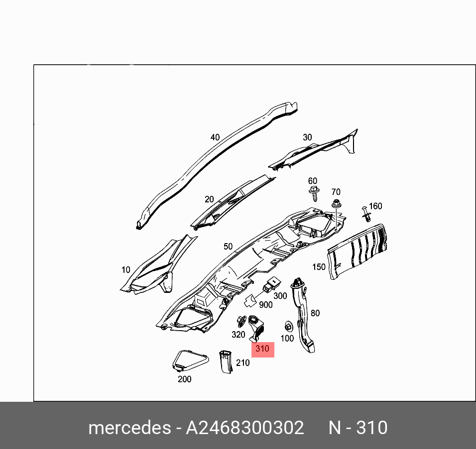 A2468300302 MERCEDES-BENZ AirQualitySensBracket