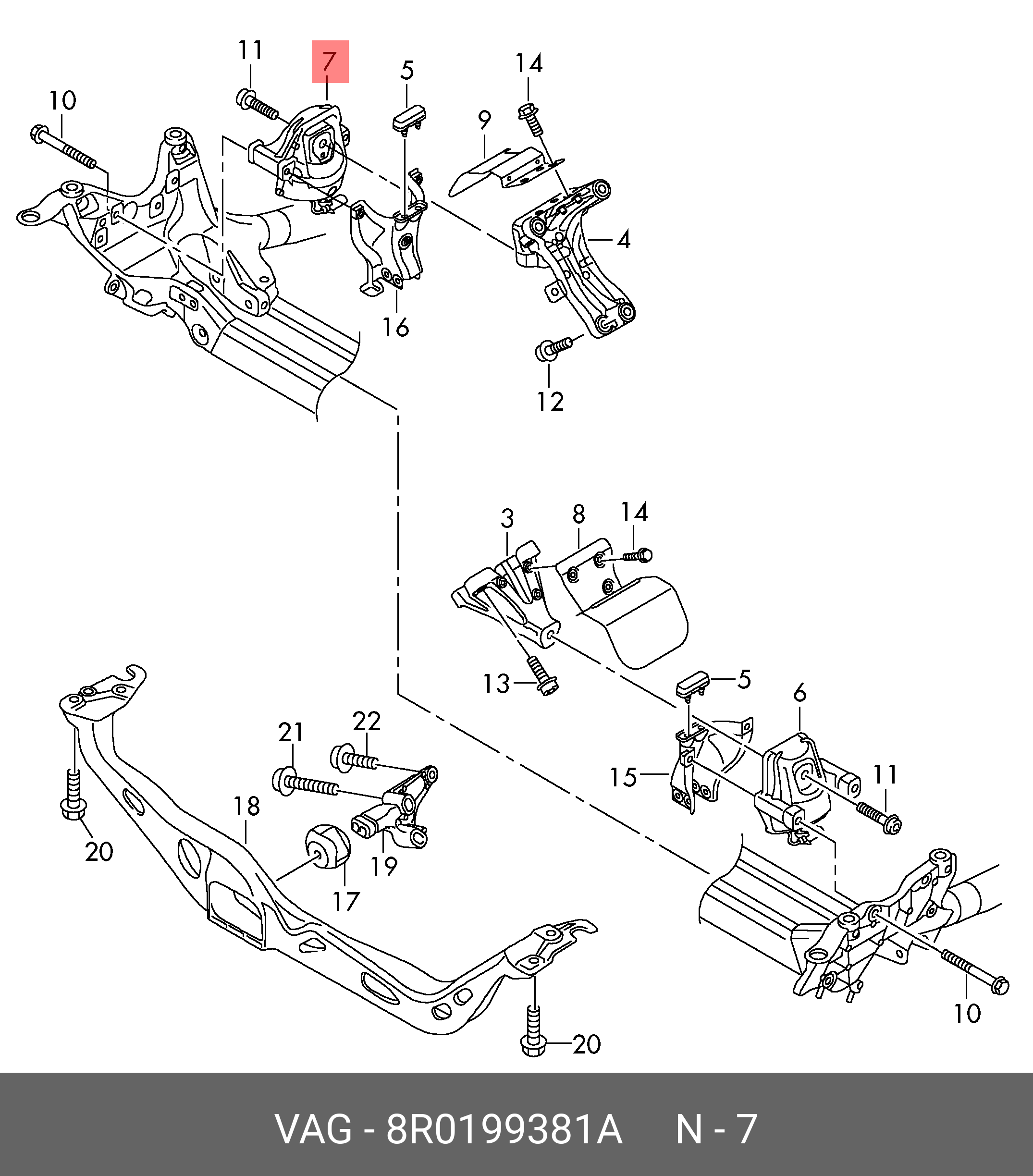 8R0199381A VAG Подшипник двигателя