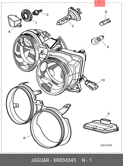 XR834345 JAGUAR SCHEINWERFER,HEADLAMP,SCHEINWERFER