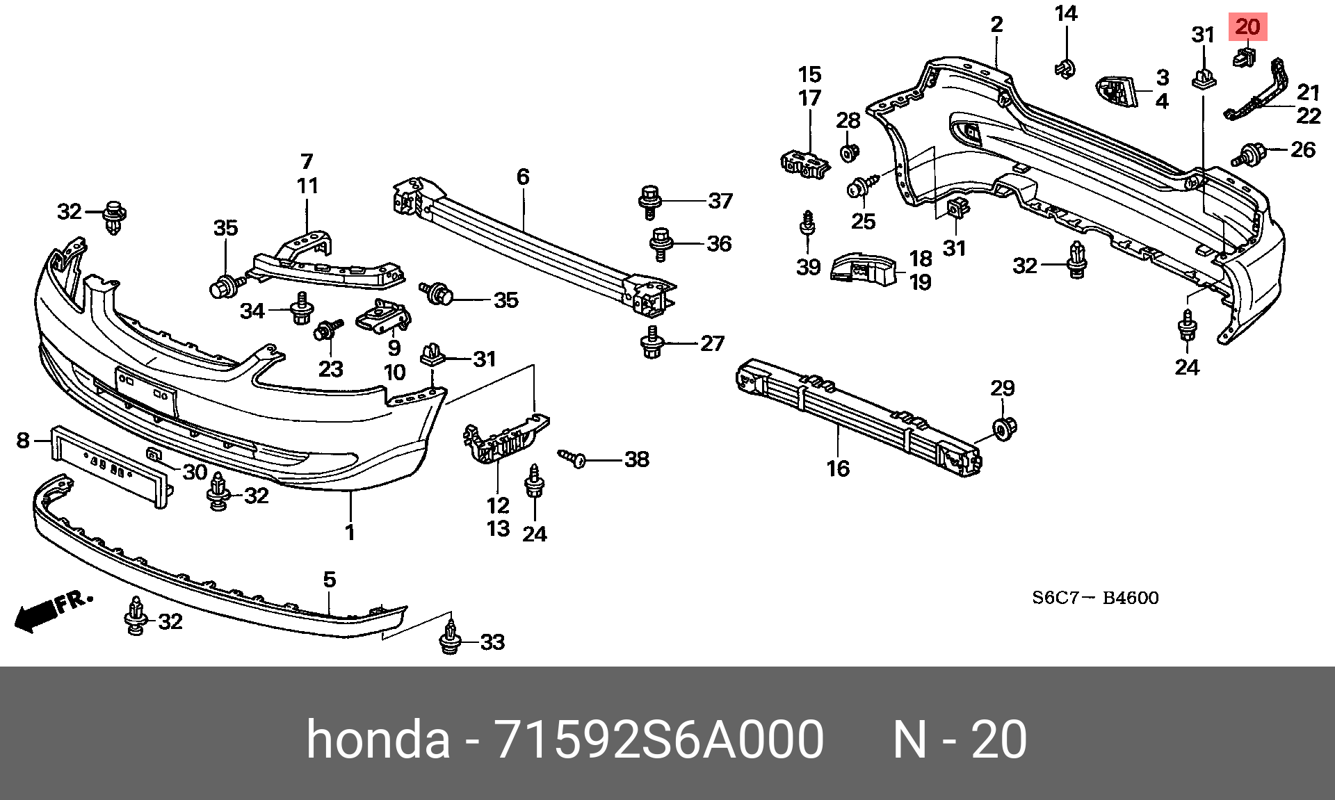 71592S6A000 HONDA КЛИПСА