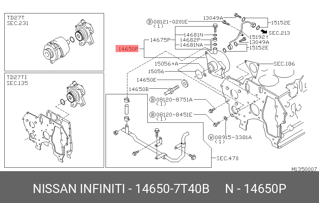 146507T40B NISSAN НАСОС ВАКУУМНЫЙ