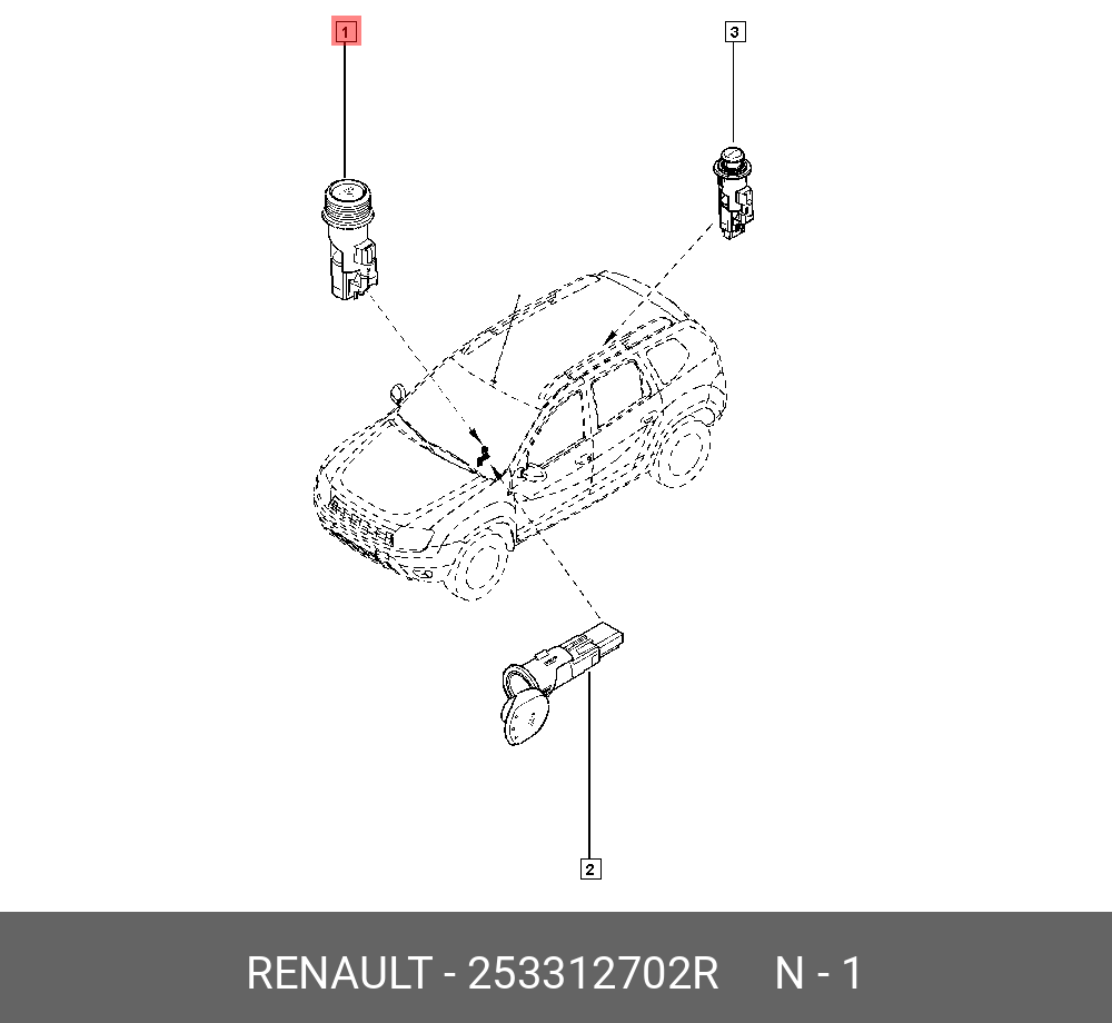 253312702R RENAULT ПРИКУРИВАТЕЛЬ купить в интернет-магазине AvtoTO