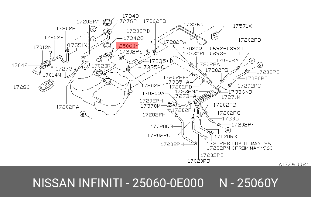 250600E000 NISSAN Датчик уровня топлива