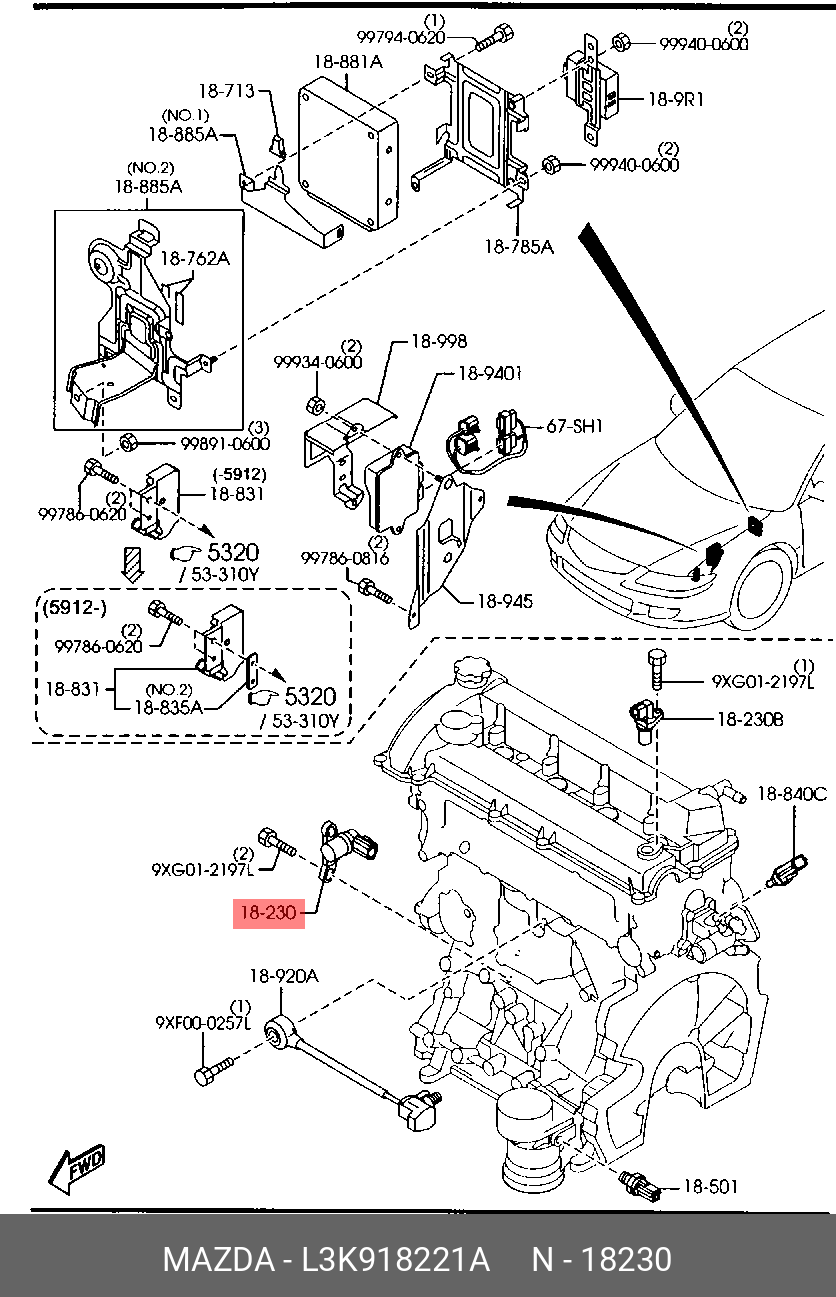 L3K918221A MAZDA ДАТЧИК ПОЛОЖЕНИЯ КОЛЕНВАЛА