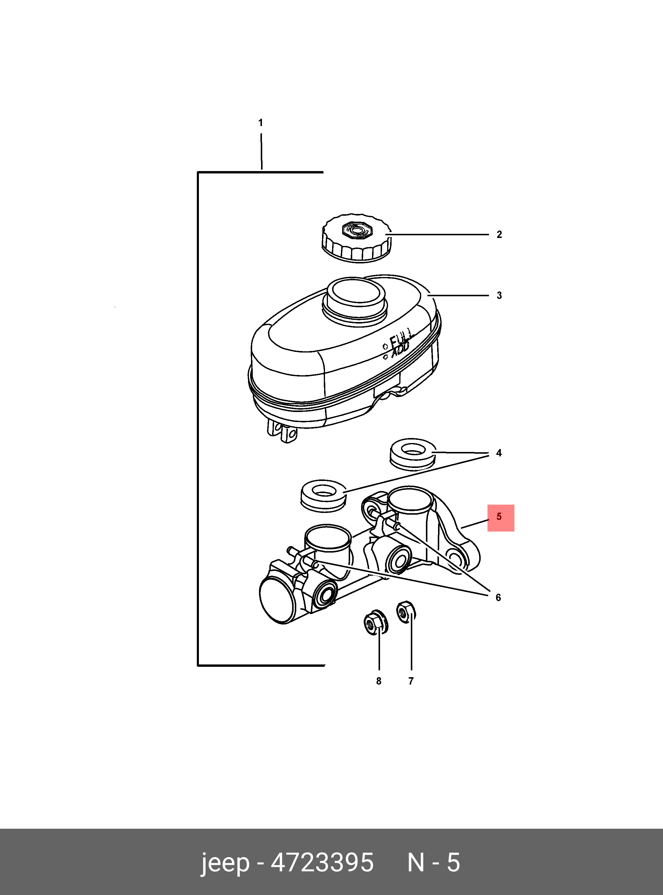 4723395 CHRYSLER SEAL MASTER CYLINDER TO BOOSTER