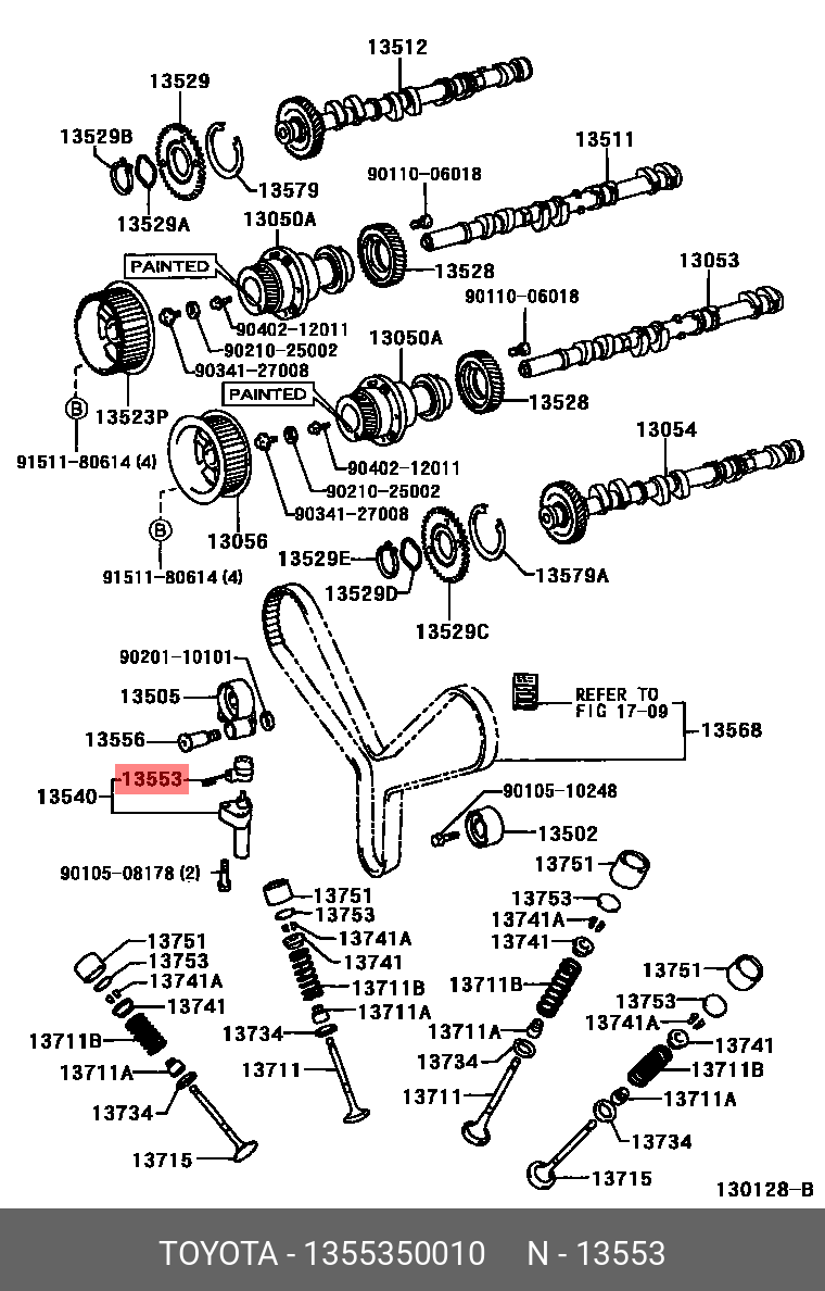 1355350010 TOYOTA КРЫШКА ПРИВОДА ГРМ