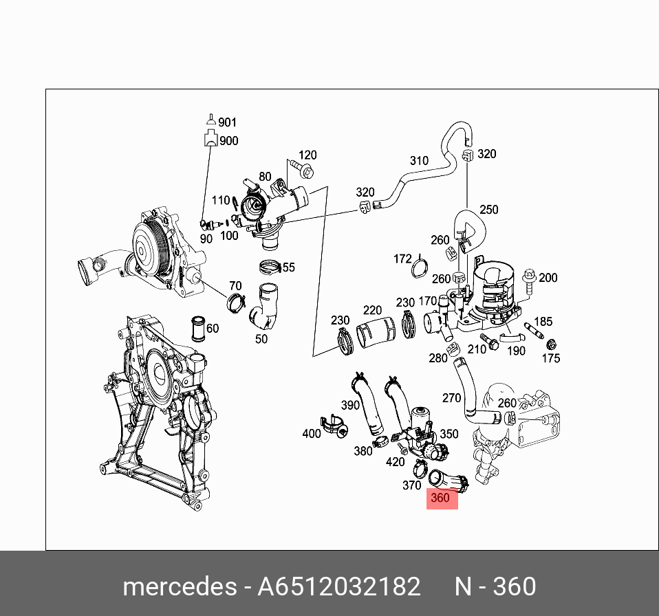 A6512032182 MERCEDES-BENZ Охлаждающий шланг