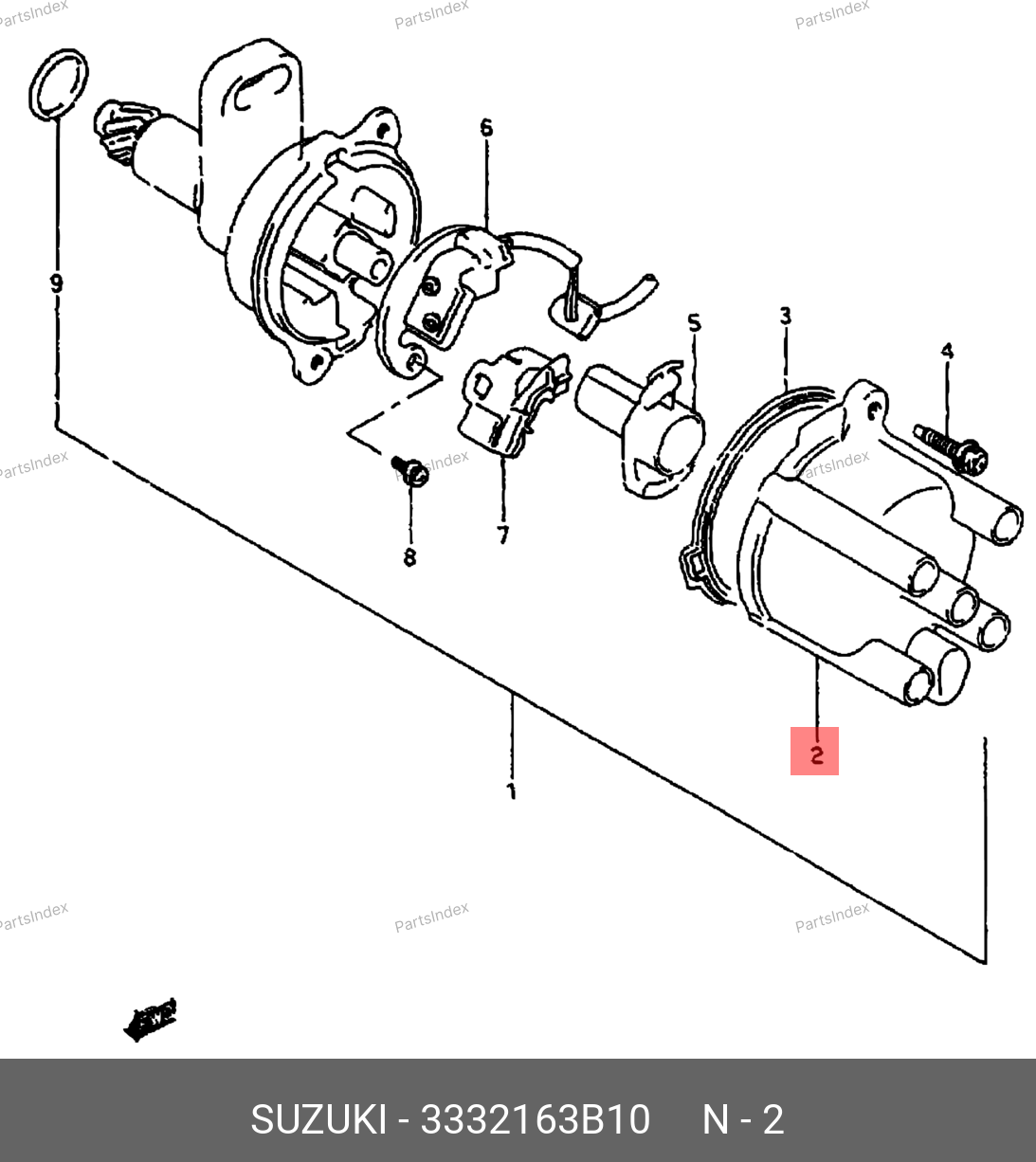 3332163B10 SUZUKI Крышка распределителя зажигания