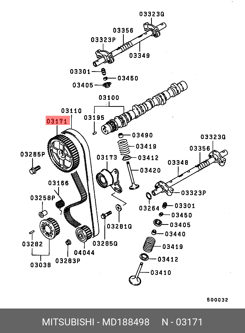MD188498 MITSUBISHI Звездочка распредвала