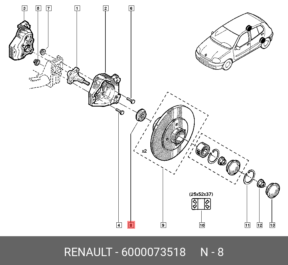 6000073518 RENAULT ШАЙБА (МЕТ)