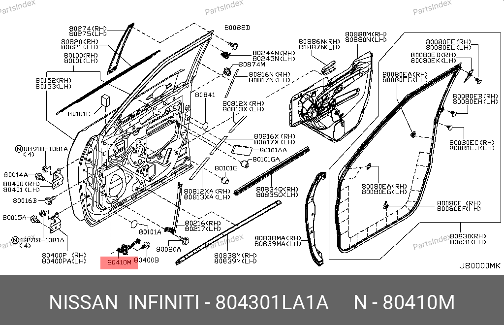804301LA1A NISSAN ОГРАНИЧИТЕЛЬ ДВЕРИ