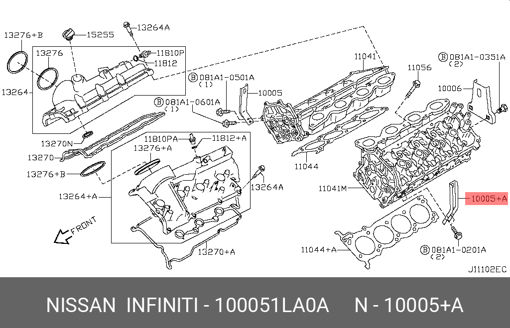 100051LA0A NISSAN КРОНШТЕЙН КУЗОВНОЙ (
