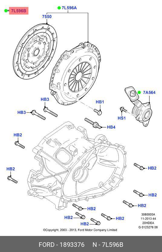 1893376 FORD Ремкомплект СцеплениЯ