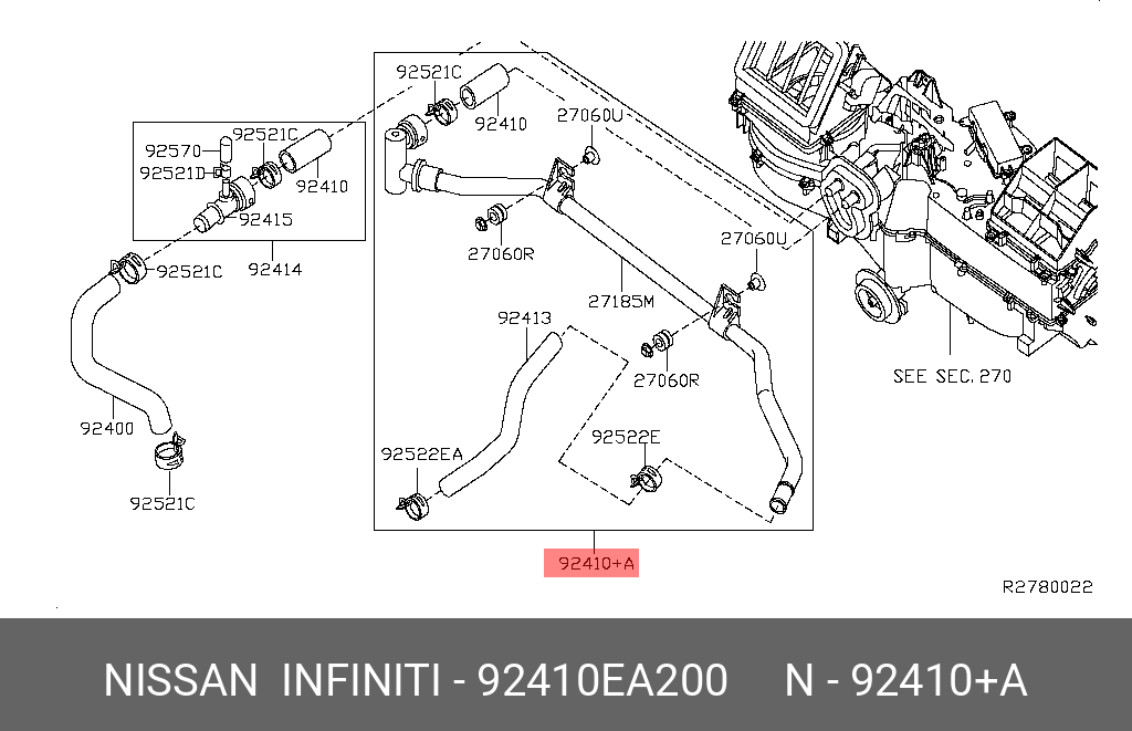 92410EA200 NISSAN ПАТРУБОК РЕЗИНОВЫЙ