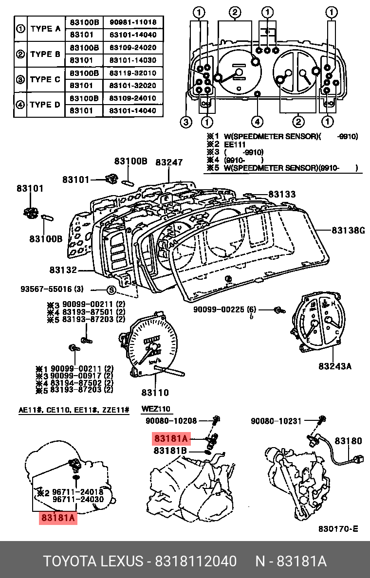 8318112040 TOYOTA ДАТЧИК СПИДОМЕТРА