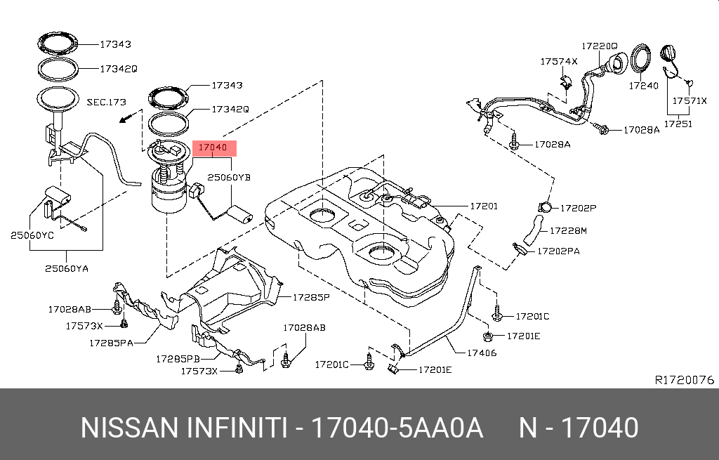 170405AA0A NISSAN Насос электрический топливной системы в сборе