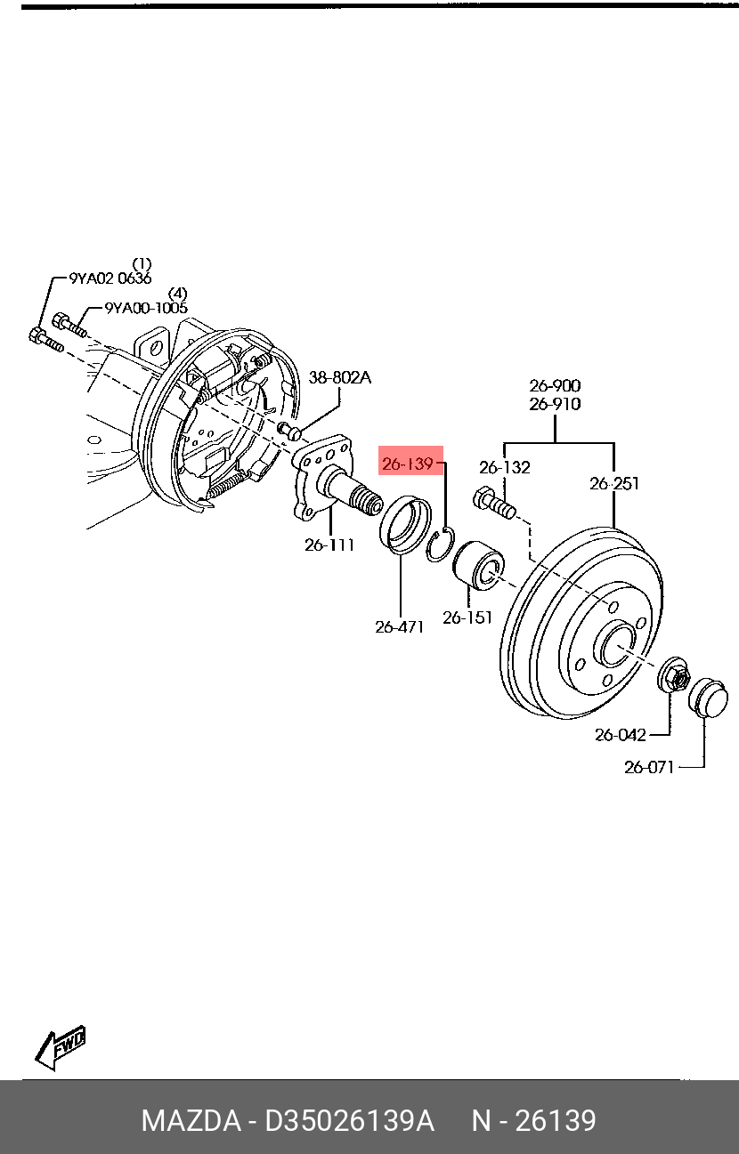 D35026139A MAZDA Комплект подшипника ступицы колеса