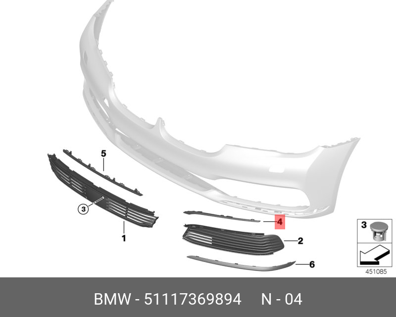 51117369894 BMW Защитные полосы, вверху справа