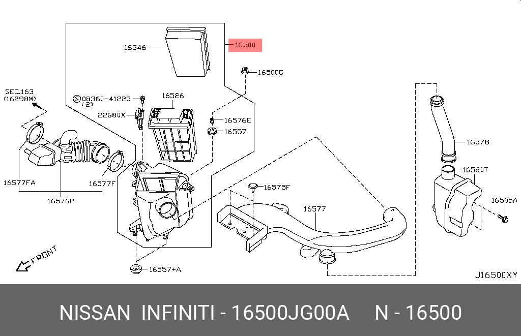 16500JG00A NISSAN AIR CLEANER